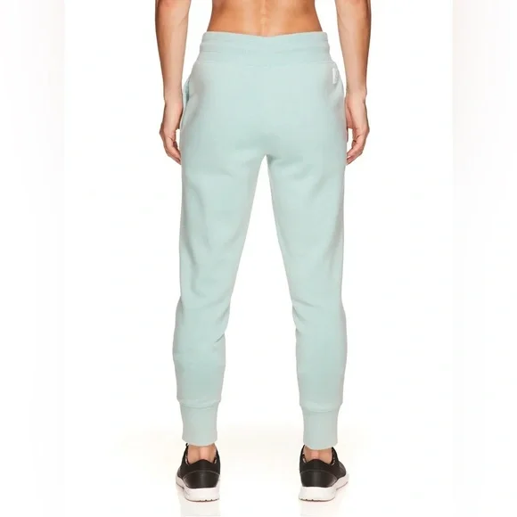 Reebok Size XL Womens' Cozy Light Green Fleece Jogger Sweatpants with Pockets - Picture 2 of 7